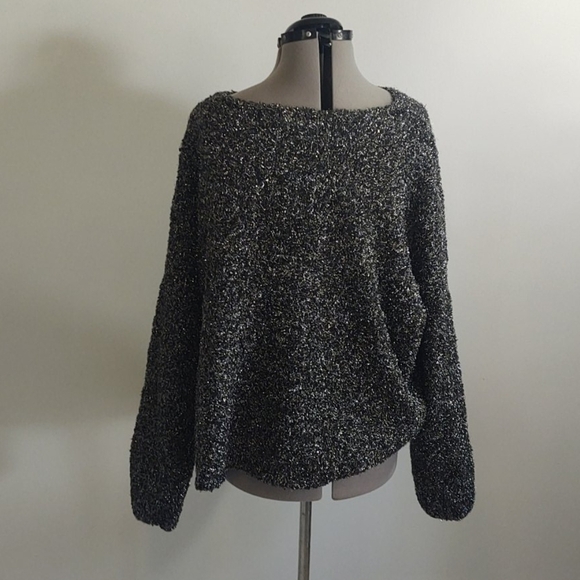 Roaman's Silver Metallic Sweater Sz 3x - Picture 5 of 10